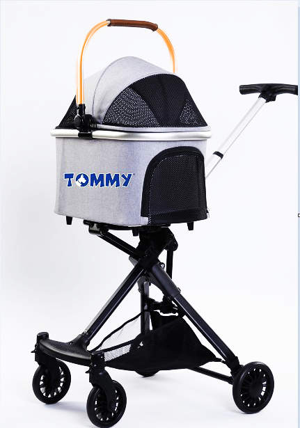 Tommy%20Evcil%20Hayvan%20Arabası%20Gold%20Gri%2083*48.5*%20110cm%20Max%2010kg