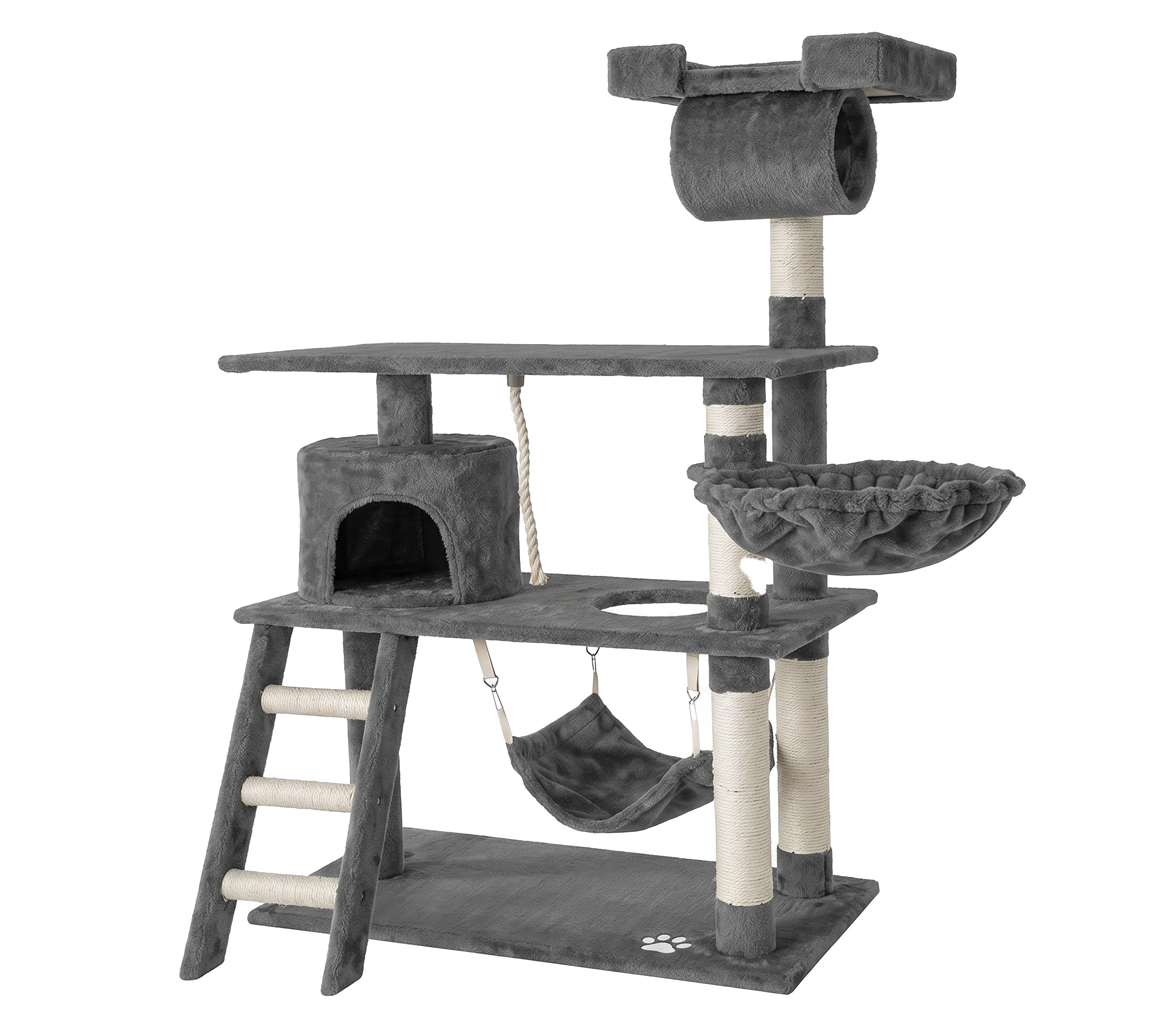 Tommy%20Çok%20Katlı%20Lüks%20Kedi%2075x40x141%20Evli%20Tırmalama%20Gri