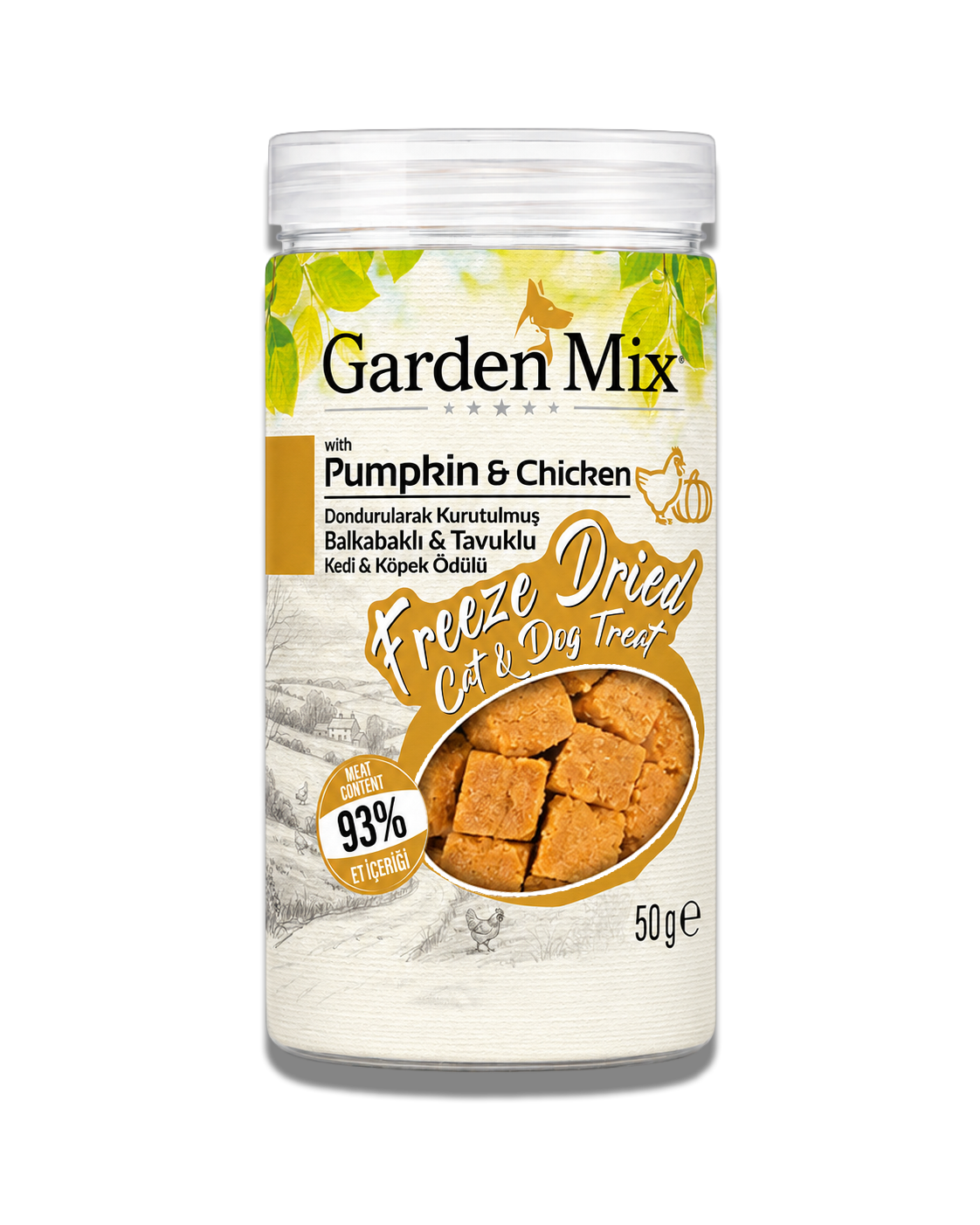 Garden%20Mix%20(freeze%20Dried)%20Balkabaklı%20Ve%20Tavuklu%20Kedi%20Ve%20Köpek%20Ödül%20Maması%2050%20Gr