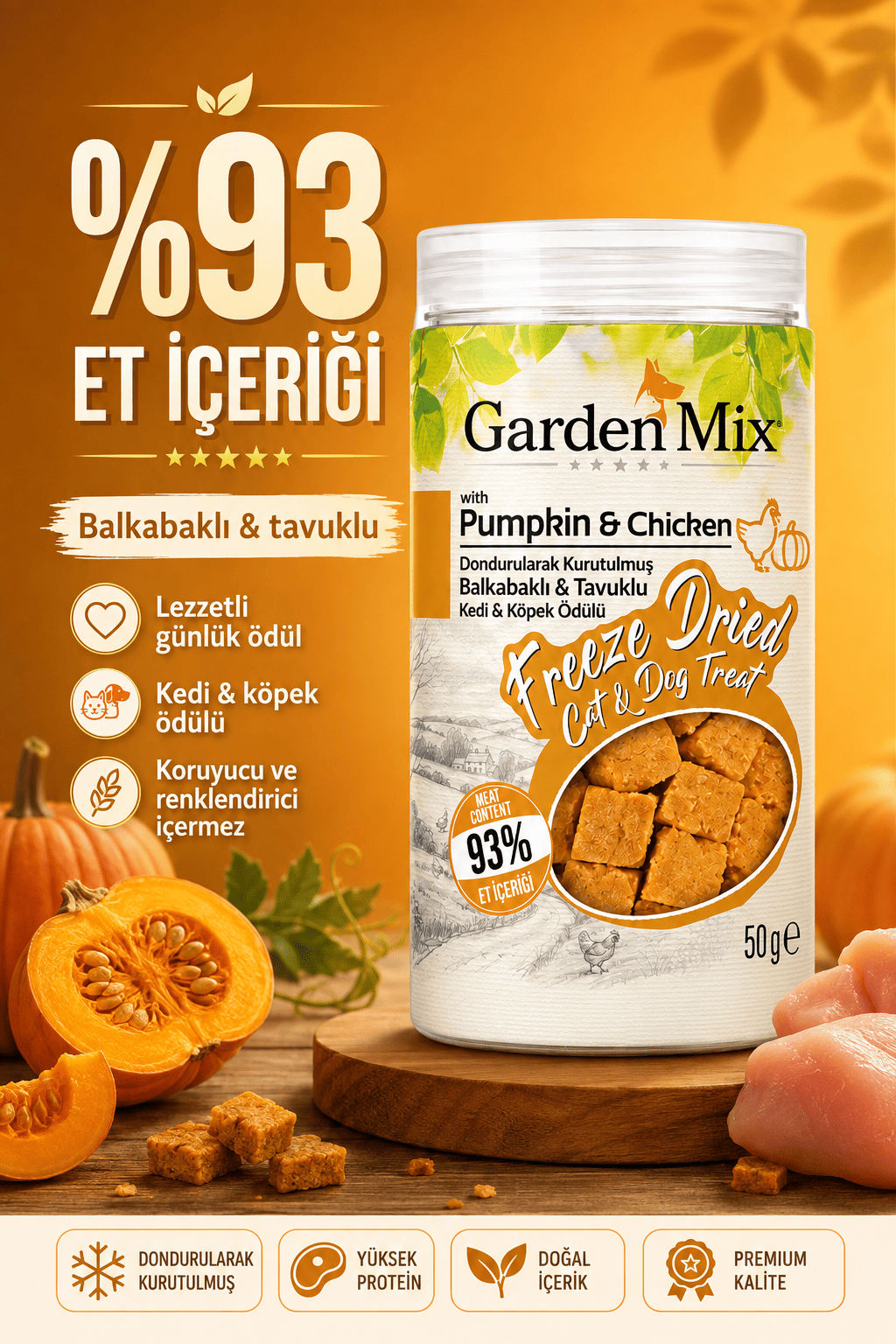 Garden%20Mix%20(freeze%20Dried)%20Balkabaklı%20Ve%20Tavuklu%20Kedi%20Ve%20Köpek%20Ödül%20Maması%2050%20Gr