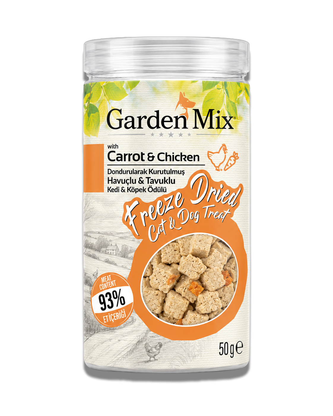 Garden%20Mix%20(freeze%20Dried)%20Havuçlu%20Ve%20Tavuklu%20Kedi%20Ve%20Köpek%20Ödül%20Maması%2050%20Gr