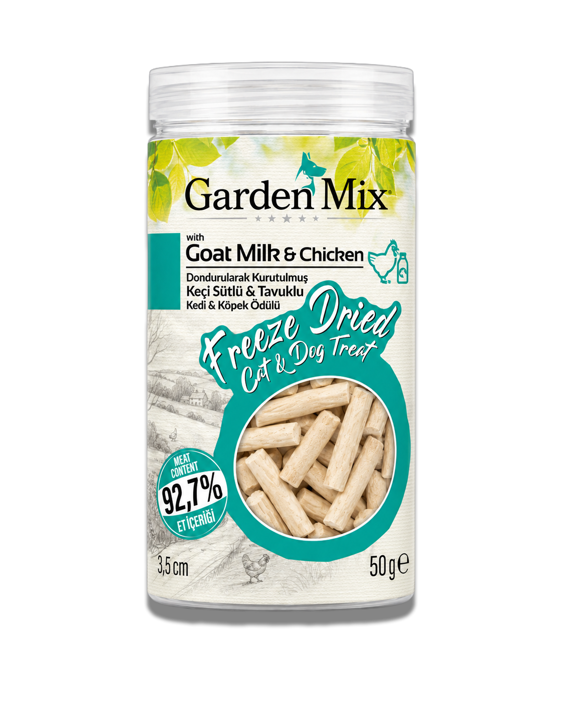 Garden%20Mix%20(freeze%20Dried)%20Keçi%20Sütlü%20Ve%20Tavuklu%20Çubuk%20Kedi%20Ve%20Köpek%20Ödül%20Maması%2050%20Gr