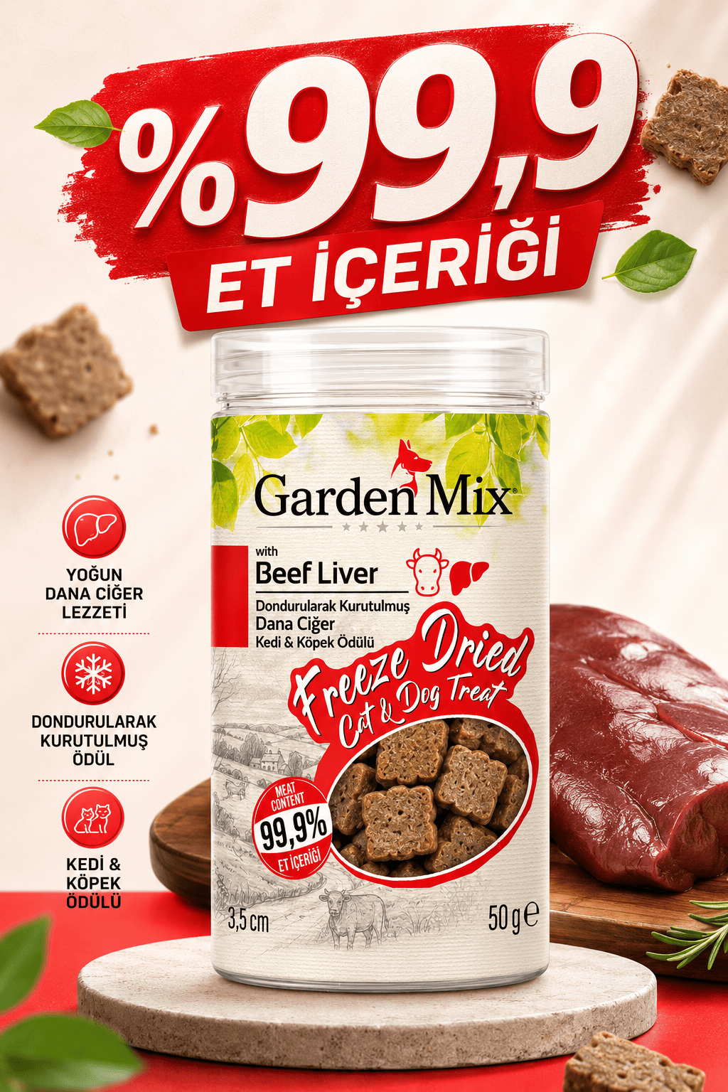 Garden%20Mix%20(freeze%20Dried)%20Dana%20Ciğerli%20Kedi%20Ve%20%20Köpek%20Ödül%20Maması%2050%20Gr