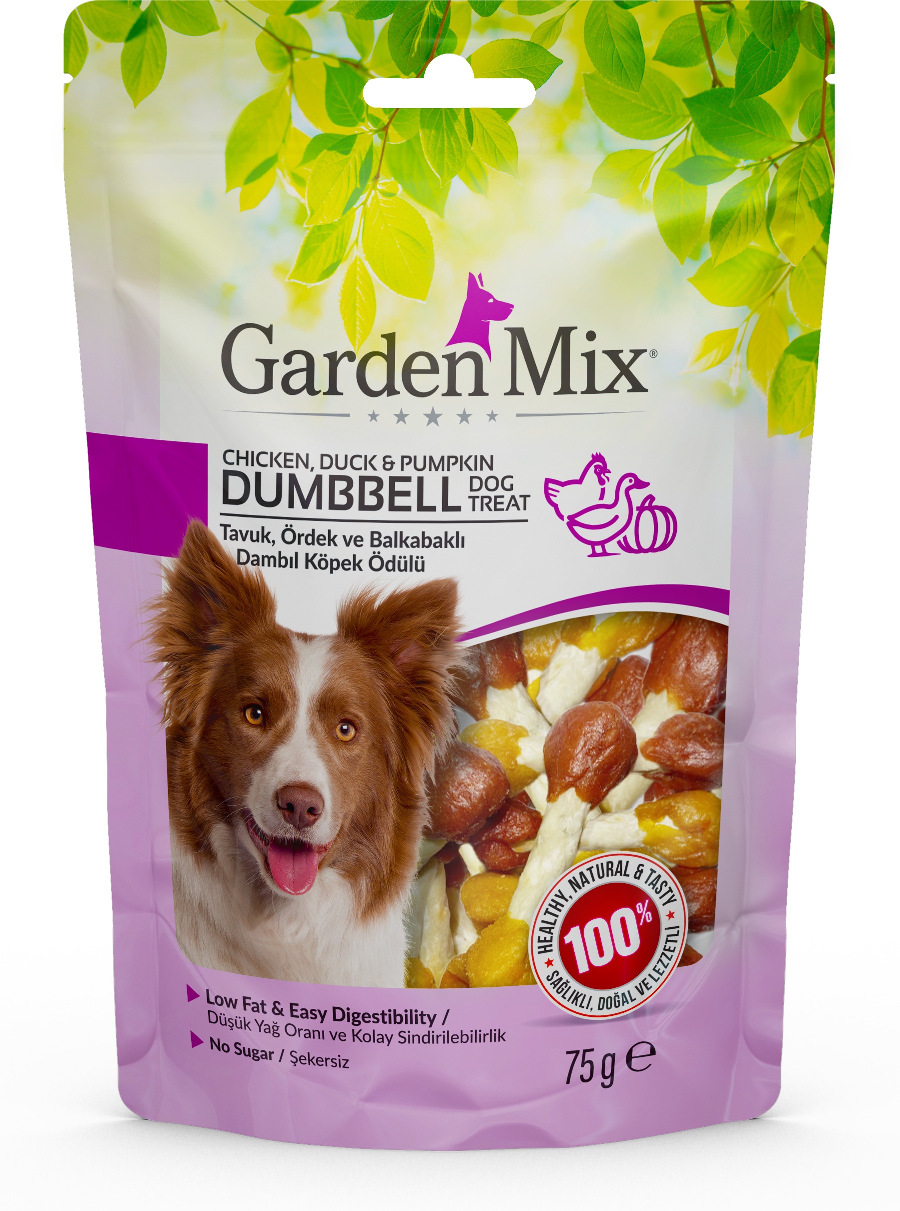 Garden%20Mix%20Tavuk%20Ördek%20Ve%20Balkabaklı%20Dambıl%20Köpek%20Ödülü%2075%20Gr