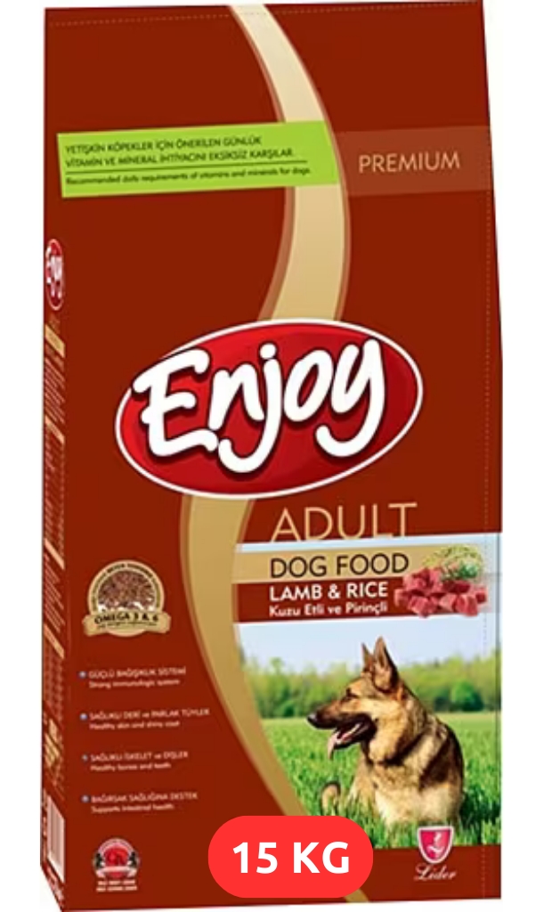 Enjoy%20Kuzu%20Etli%20Pirinçli%20Köpek%20Maması%2015%20Kg