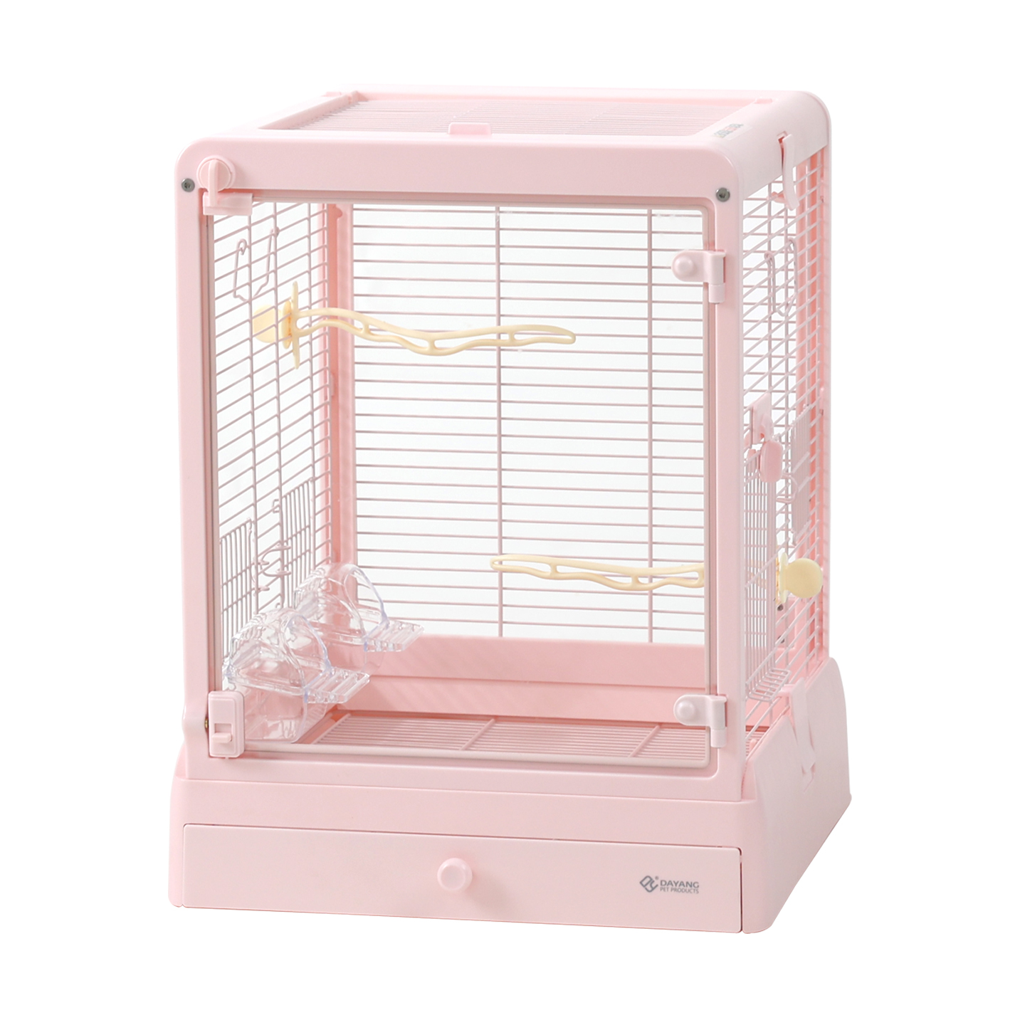 Dayang%20Camlı%20Kuş%20Kafesi%20Pembe%2042*42*53cm