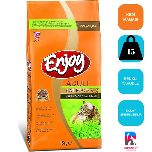 Enjoy%20Multicolor%20Tavuklu%20Kedi%20Maması%2015%20Kg
