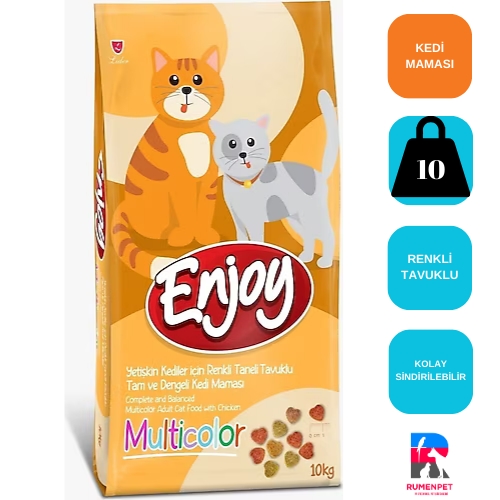 Enjoy%20Multicolor%20Tavuklu%20Kedi%20Maması%2010%20Kg