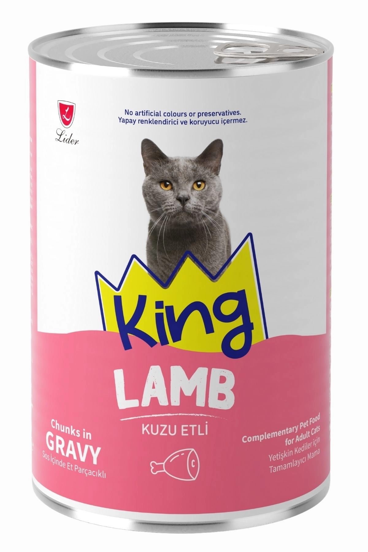 KING%20SOS%20İÇİNDE%20ET%20PARÇACIKLI%20KUZU%20ETLİ%20YETİŞKİN%20KEDİ%20KONSERVE%20400 GR