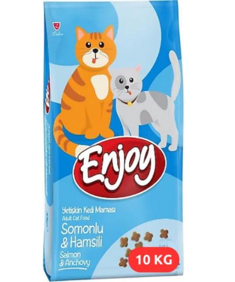 Enjoy Somonlu Ve Hamsili Yetişkin Kedi Maması 10 Kg