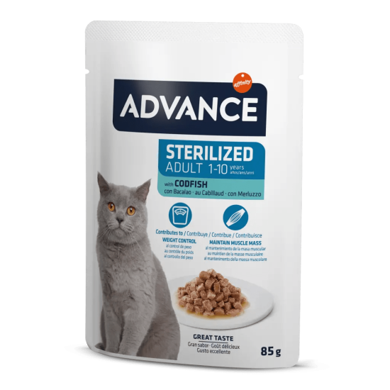 Adv. Cat Sterılızed Codfısh Wet Pouch 12x85gr
