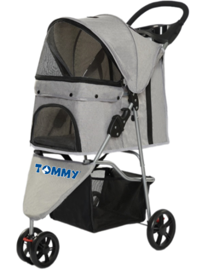 Tommy Evcil Hayvan Arabası Gri 81*45.5*101cm Max 15kg