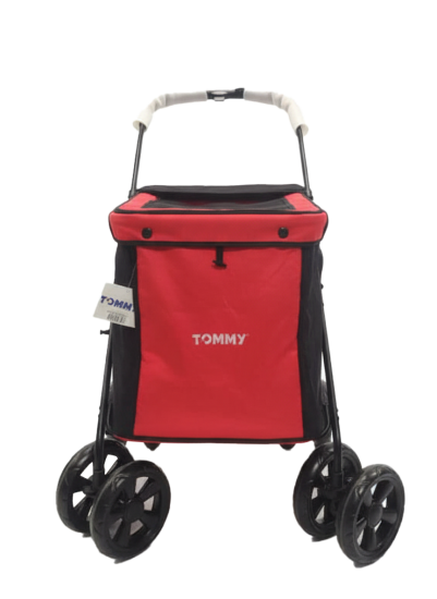 Tommy Evcil Hayvan Arabası Gri Kırmızı 102*62*105c Max 40kg