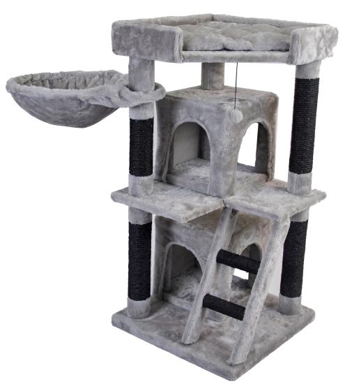 Tommy Çok Katlı Lüks Kedi 50x50x98 Evli Tırmalama Gri