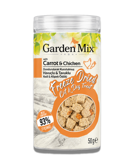 Garden Mix (freeze Dried) Havuçlu Ve Tavuklu Kedi Ve Köpek Ödül Maması 50 Gr