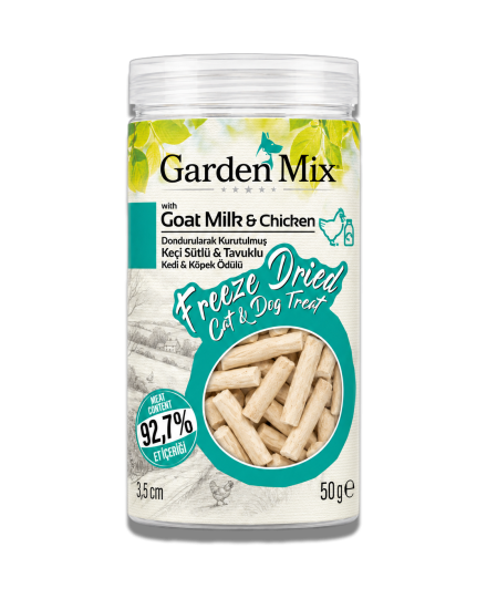 Garden Mix (freeze Dried) Keçi Sütlü Ve Tavuklu Çubuk Kedi Ve Köpek Ödül Maması 50 Gr