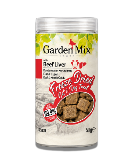Garden Mix (freeze Dried) Dana Ciğerli Kedi Ve  Köpek Ödül Maması 50 Gr