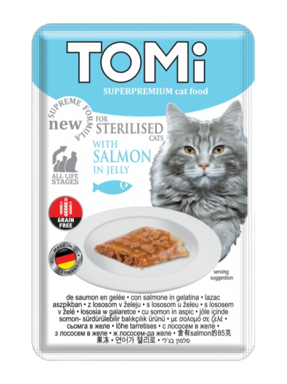 Tomi Kedi Kısırlaştırılmış Somon Ve Yumurta Tahılsız Pouch Mama 85gr