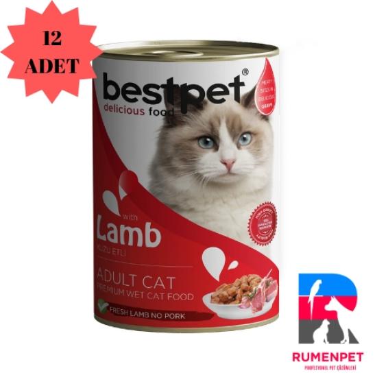 Bestpet 12 ADET Kuzu Etli Kedi Konservesi 400 GR
