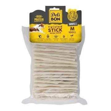 Delibon Deri Burgu Çubuk Orta Boy 100Lü Paket Beyaz Kalınx100Ad.