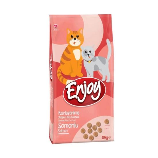 Enjoy Somonlu Kısırlaştırılmış Yetişkin Kedi Maması 10 Kg