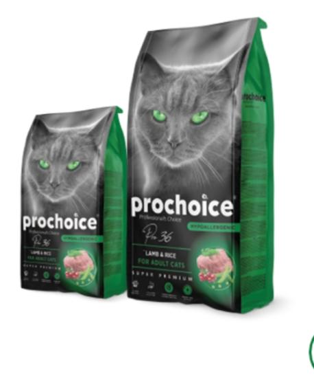 Prochoice Yetişkin Kedi Kuzu ve Pirinçli Pro36-1-10 yaş