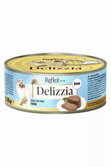 REFLEX PLUS DELIZZIA KIYILMIŞ TON BALIKLI YETİŞKİN KEDİ MAMASI 85 GR*12ADET