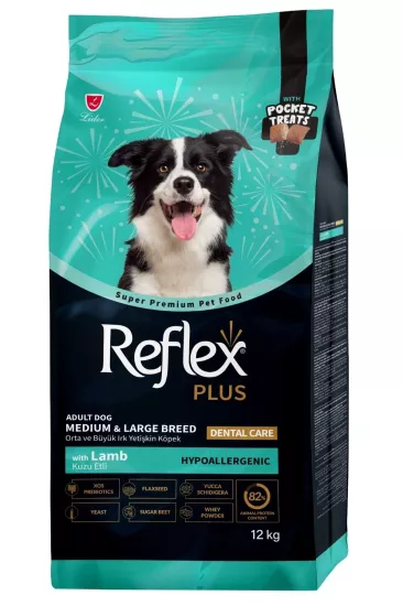 REFLEX PLUS POCKET TREATS ORTA VE BÜYÜK IRK KUZU ETLİ YETİŞKİN KÖPEK MAMASI 12 KG