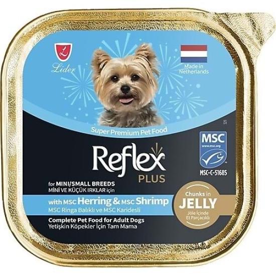 Reflex Plus Jöle İçinde Et Parçacıklı Msc Ringa Balıklı Ve Msc Karidesli Mini Ve Küçük Irklar İçin Y