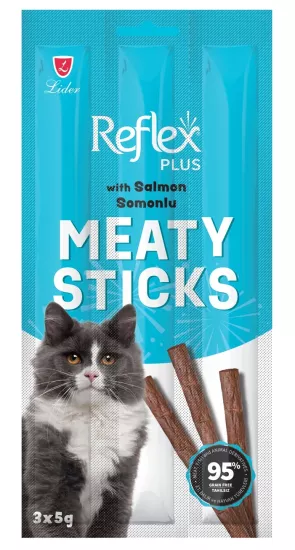Reflex Plus Somonlu Çubuk Yetişkin Kedi Ödül Maması 3*5 G