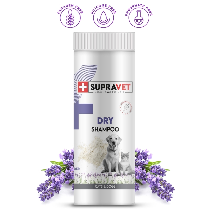 Supravet%20Dry%20Shampoo%20Lavanta%20Özlü%20Kedi%20Köpek%20Toz%20Şampuan%20150%20Ml